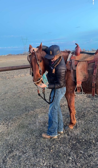 Savannah with Misty the horse